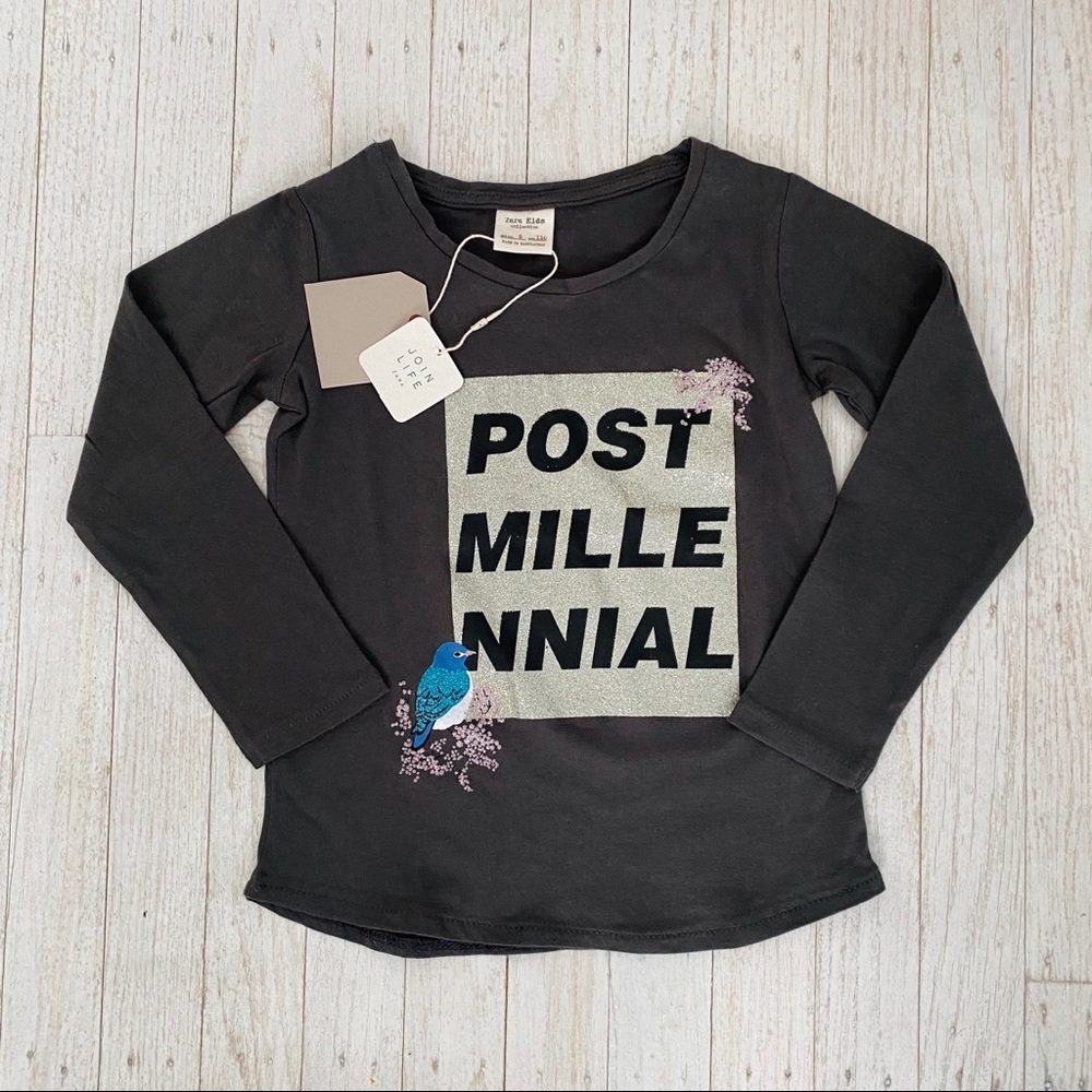 ✨Long Sleeve Glitter POST MILLENNIAL Graphic Tee✨